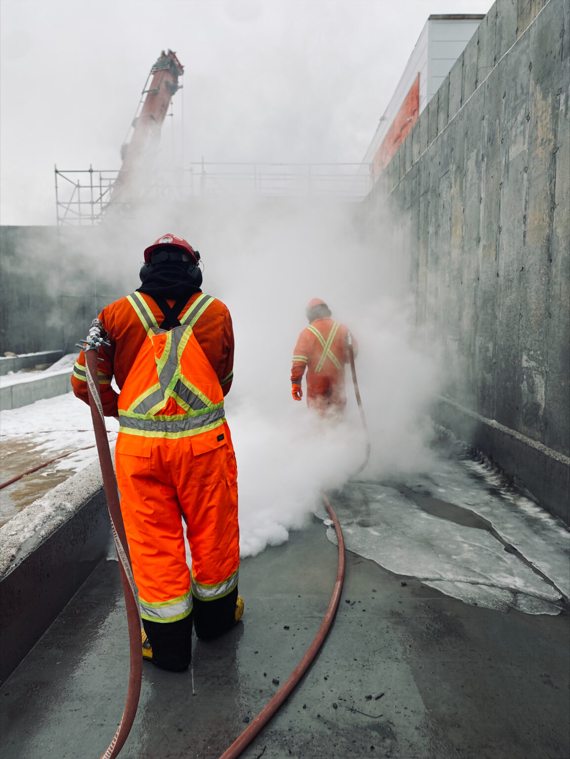 Déglaçage à l'eau chaude - dégel à la vapeur chantier - Sanivac