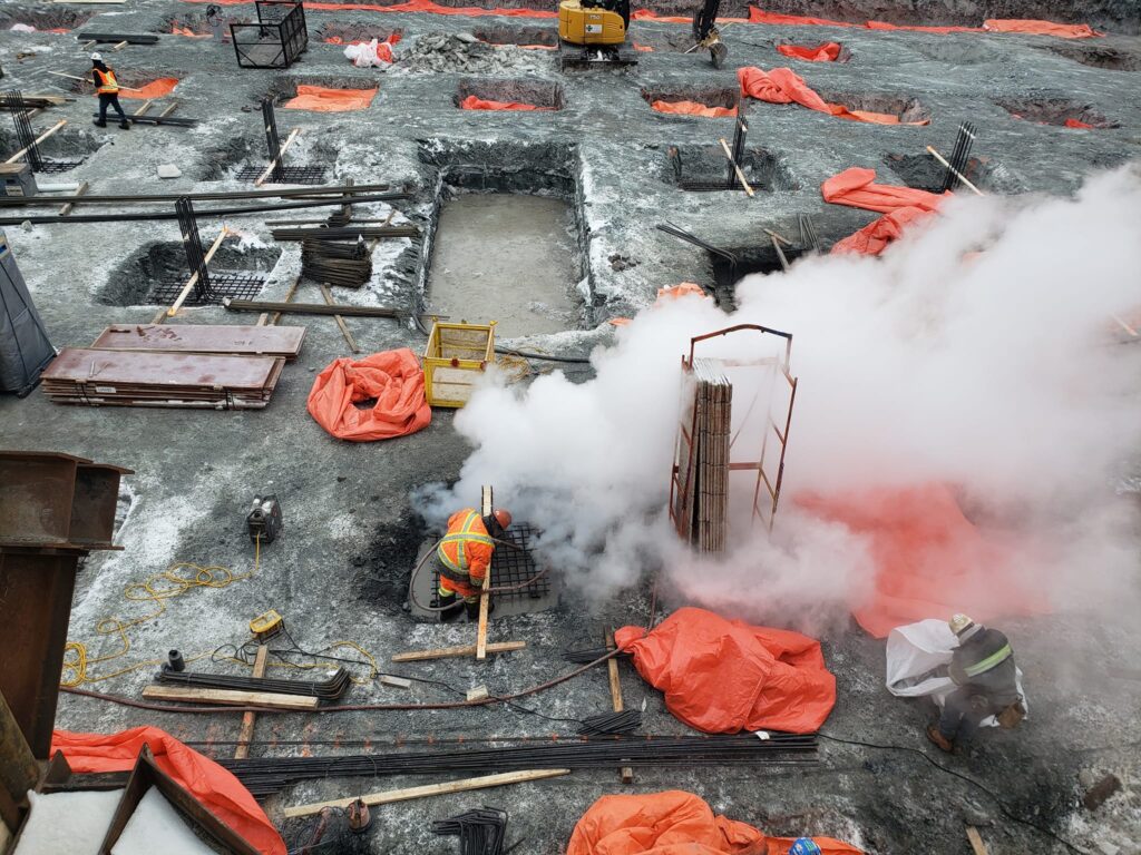 Déglaçage à l'eau chaude - dégel à la vapeur chantier - Sanivac
