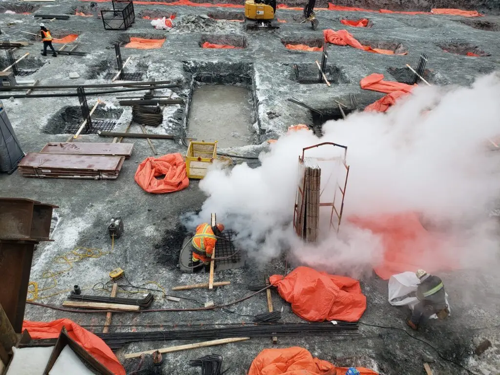 Déglaçage à l'eau chaude - dégel à la vapeur chantier - Sanivac
