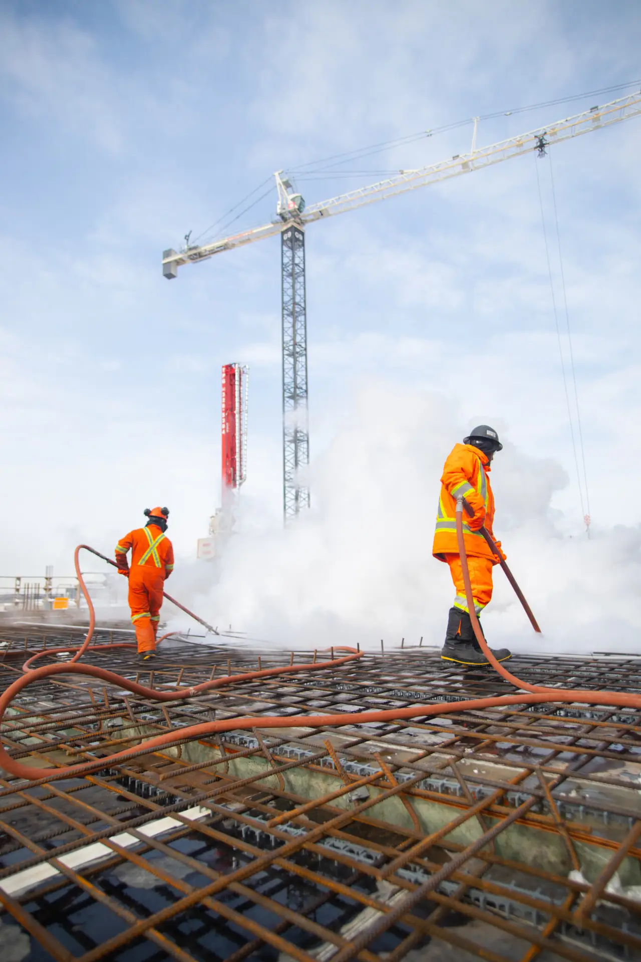 Déglaçage à l'eau chaude - dégel à la vapeur chantier - Sanivac