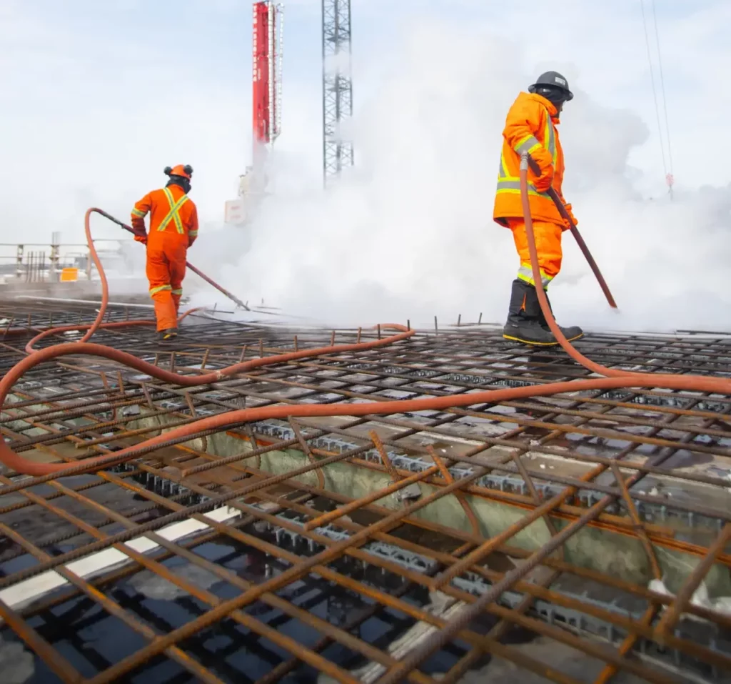 Déglaçage à l'eau chaude - dégel à la vapeur chantier - Sanivac