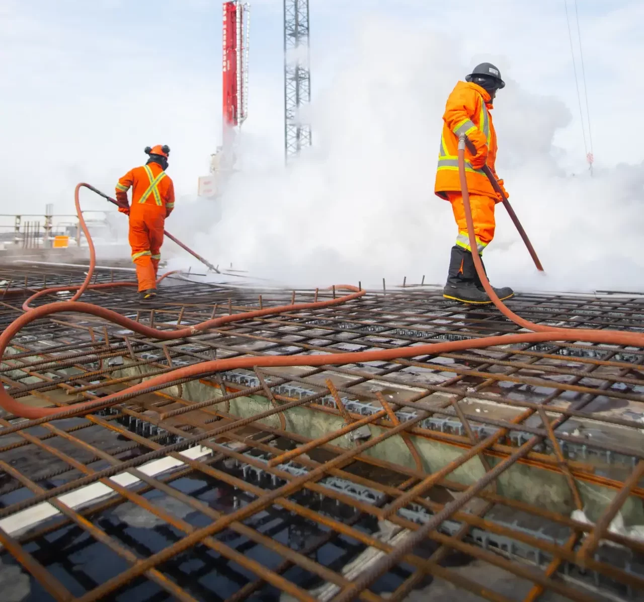Déglaçage à l'eau chaude - dégel à la vapeur chantier - Sanivac