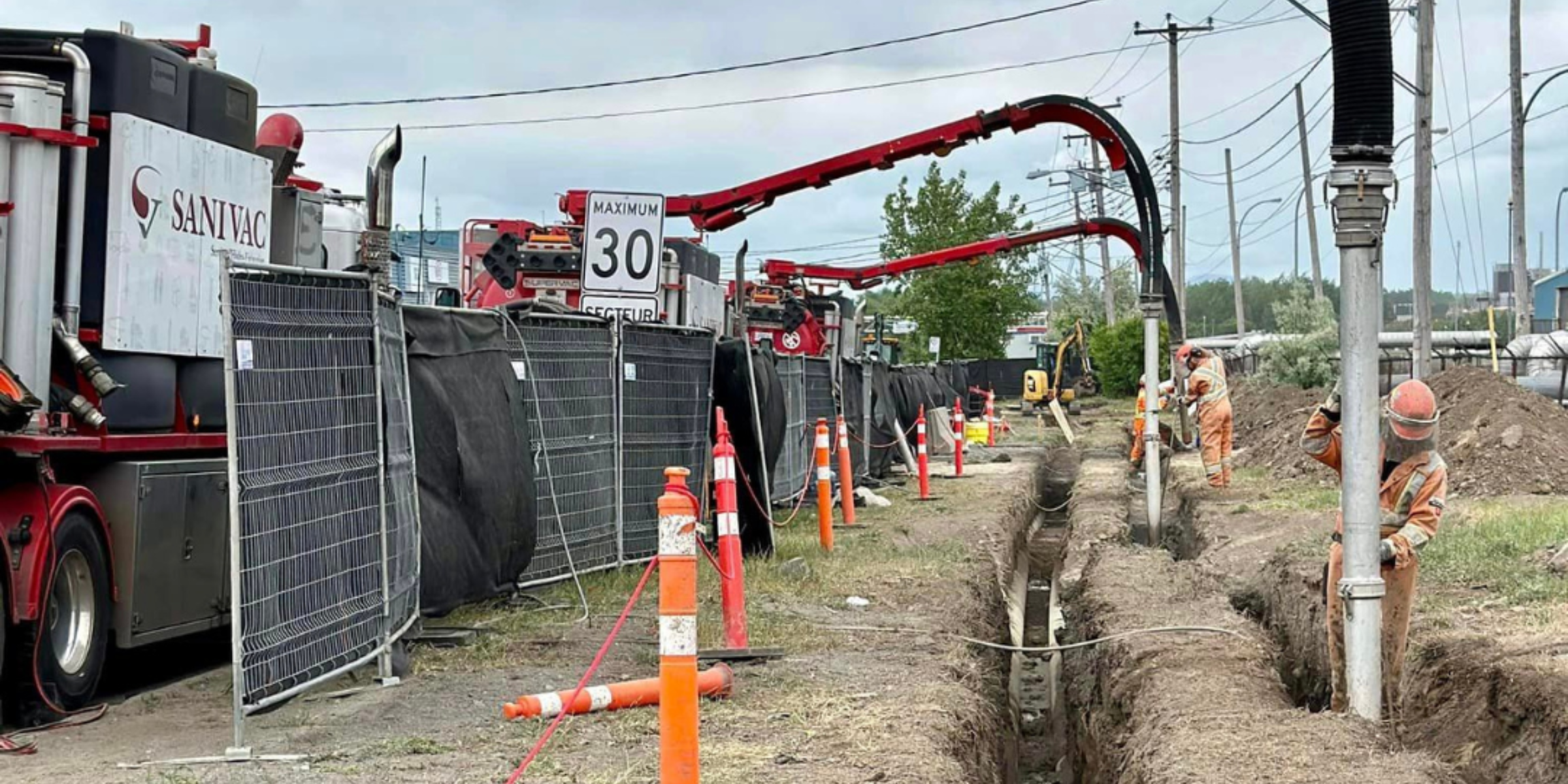 Hydro-excavation - Camion Hydrovac - Chantier et construction - Sanivac
